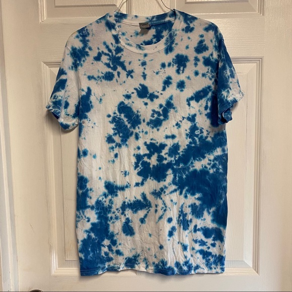 Custom blue tie dye shirt